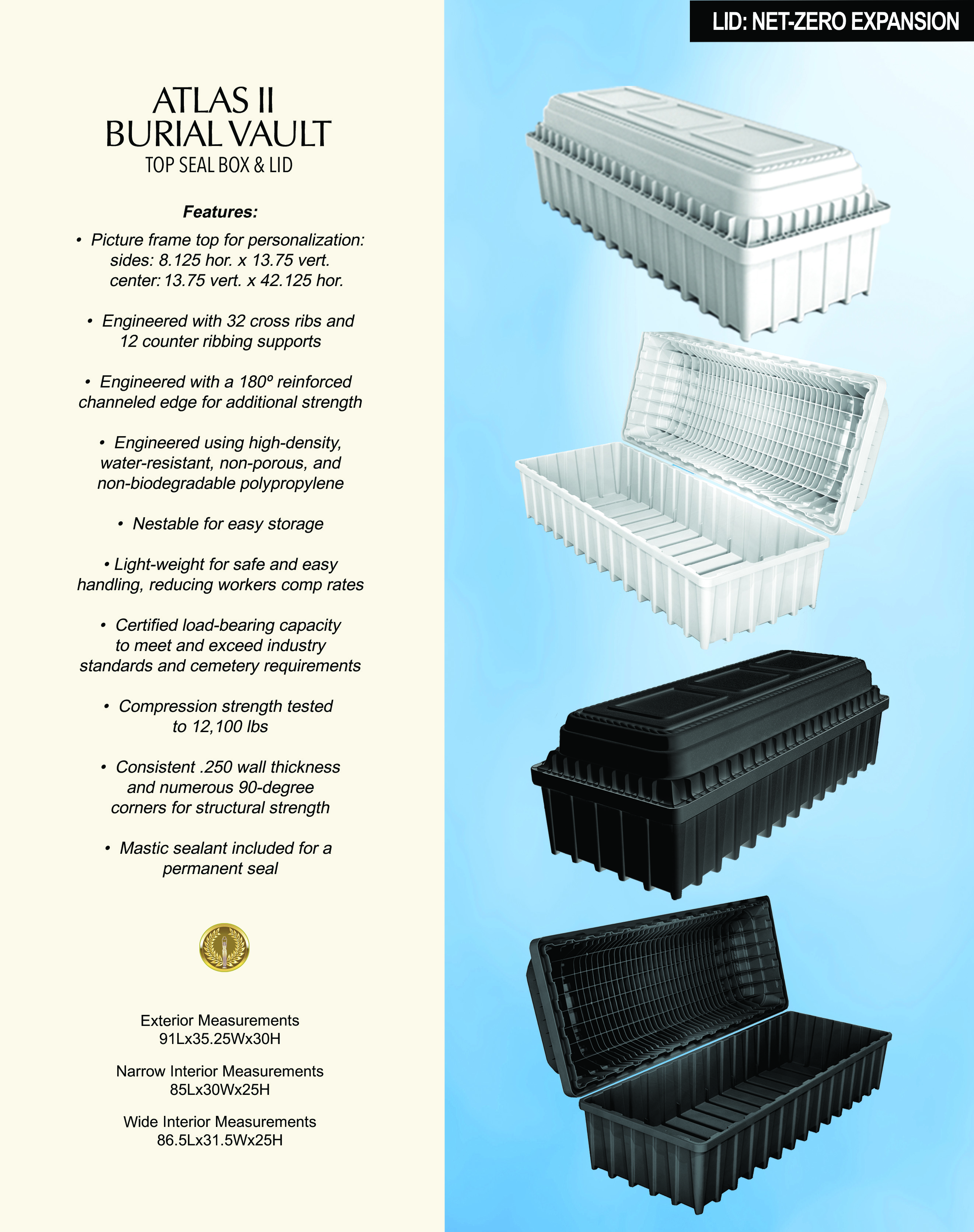 Atlas II Protective Top Seal Burial Vault