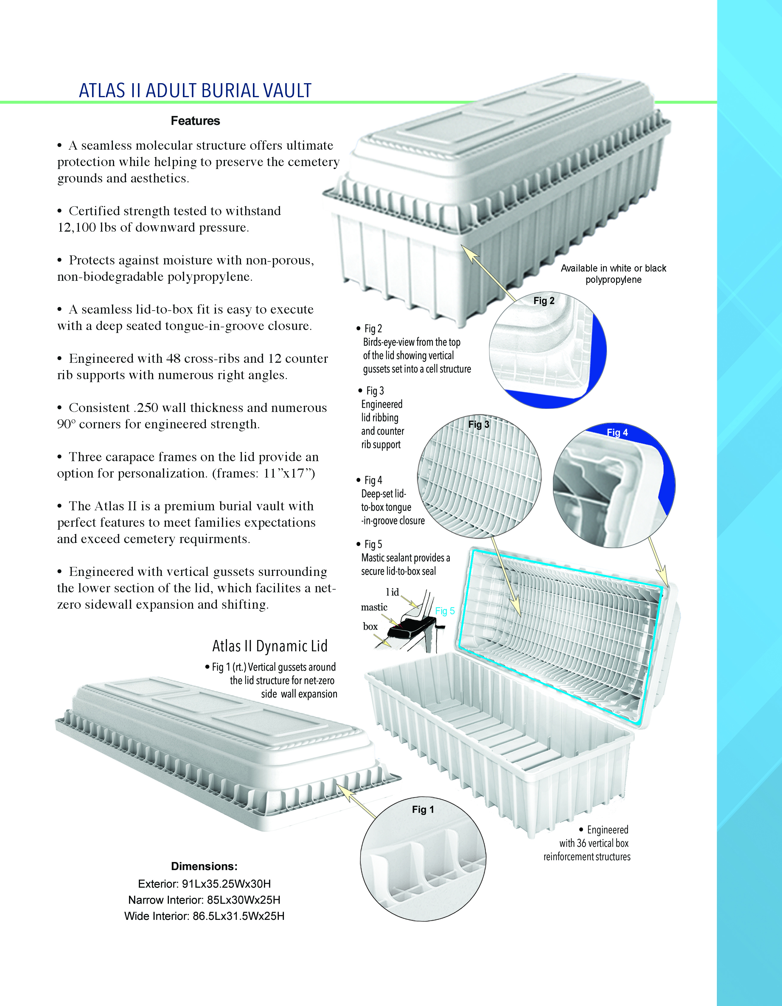 Atlas II Protective Top Seal Burial Vault Features
