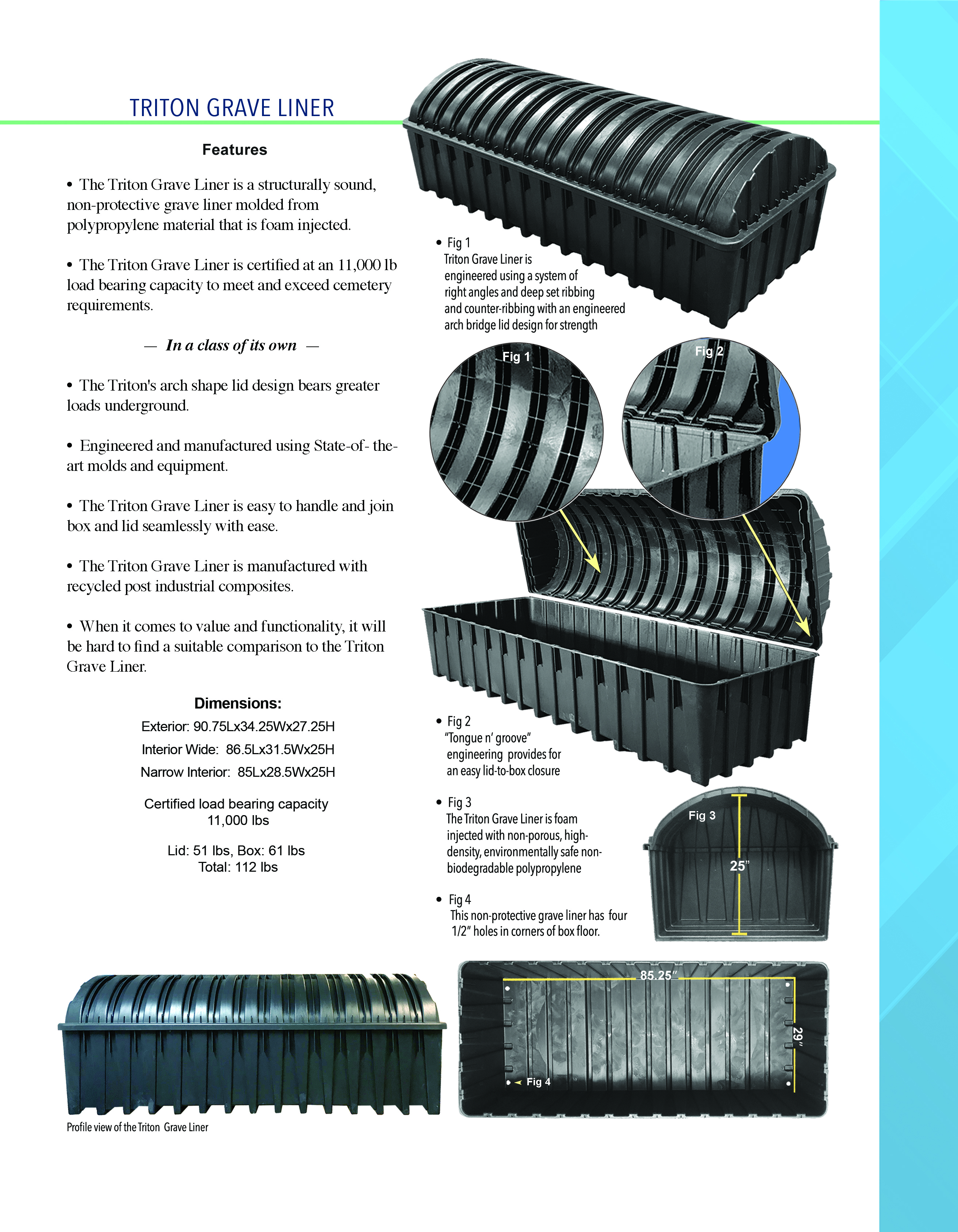 The Triton Grave Liner Features