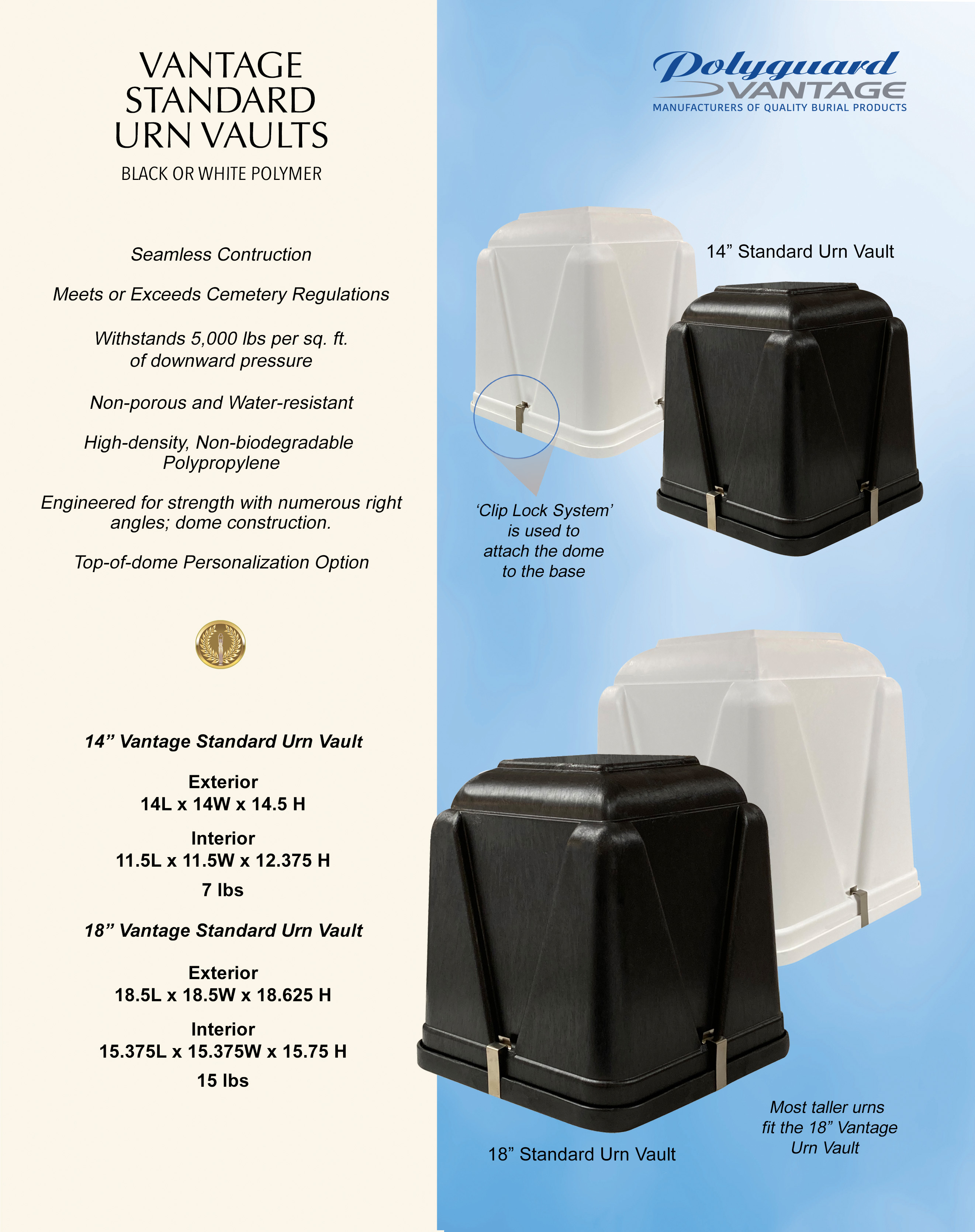 Polyguard/Vantage Urn Vaults